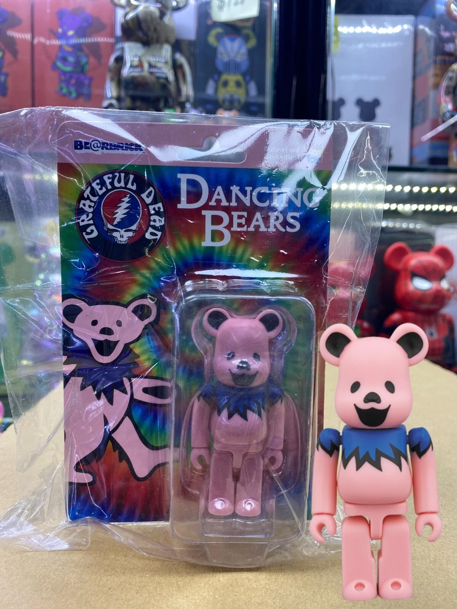 MEDICOM TOY BEARBRICK GRATEFUL DEAD DANCING BEARS PINK EXCLUSIVE Be@rbrick 100%