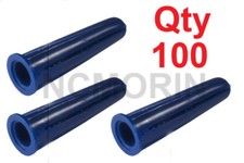 Qty 100 Blue Conical Plastic Wall Anchors, Use with #4 Screws