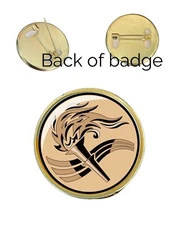 Victory Torch 27mm Metal Lapel Pin Badge Domed Insert