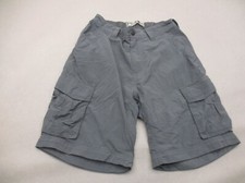 REI Size S Boys Gray Zip Fly Flap Pockets Stretch Waist Durable Cargo Shorts 701