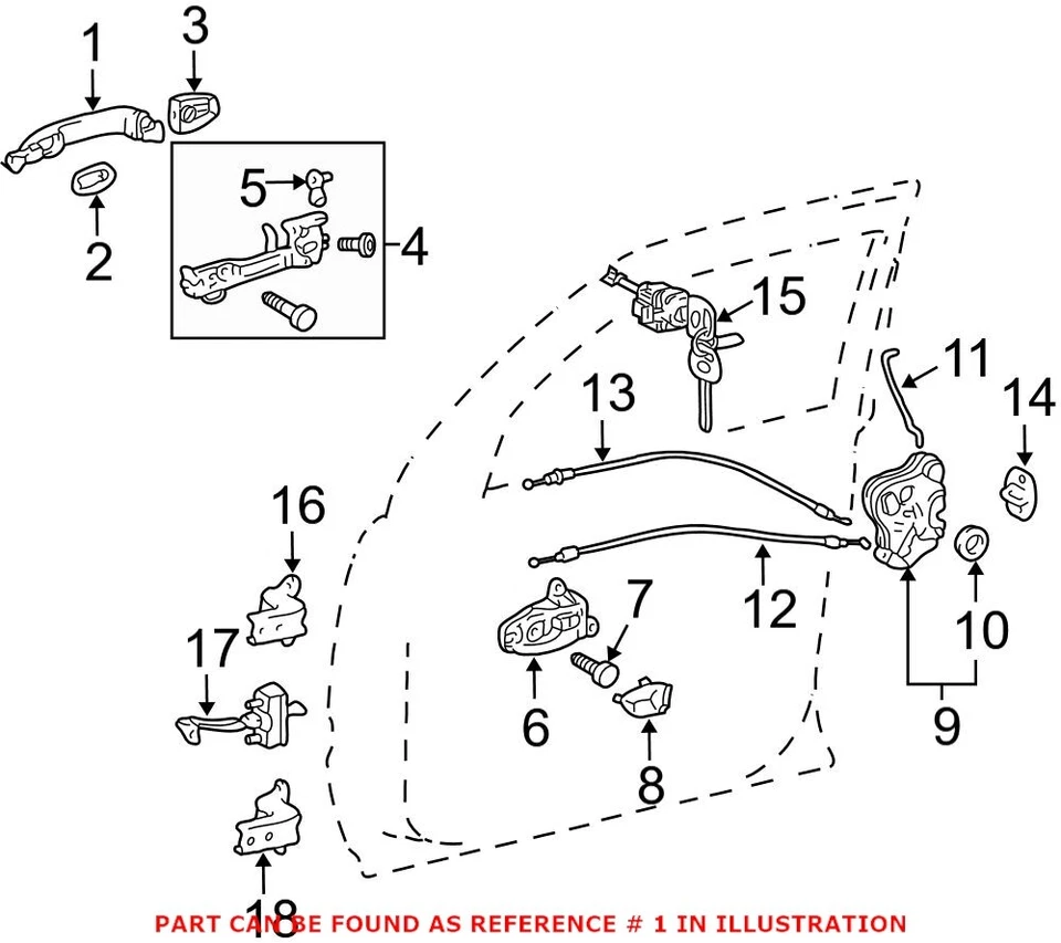 正品原始设备制造商前外镀铬外门把手适用于丰田 4Runner 2010 - 2018 — 第 3/3 张图片