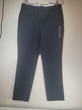 Lands' End Khaki Chino Pants Black Fit 2 Straight Leg Sz 8 X 32 Stretch