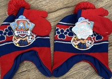 2 Pack Paw Patrol Winter Beanie Hat with Gloves / Mittens 4 Pieces Total