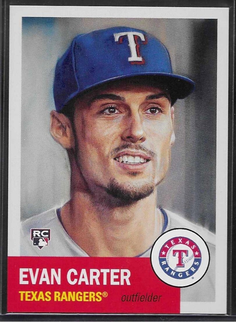 2024 Topps MLB® Living Set® # 703 EVAN CARTER Rookie Texas Rangers 3974 Print a