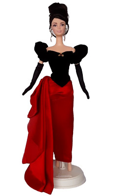 Barbie Avon Winter Splendour 1998 Red Black Top & Skirt Poof Sleeves