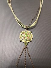 Ladies Vintage Pendant Necklace / Lace / Chain / Stones / Tassles