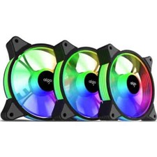 3 Pack AIGO ARGB ADDRESSABLE LED Quiet PC Cooling Fan  1 Remote Control