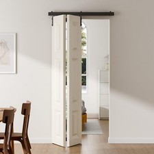 3/3.3/4FT Box Rail Folding Door Hardware Sliding Barn Door Track Wall Mount Kit