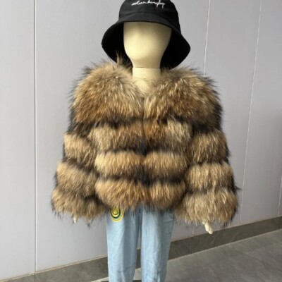 Real Fur Jacket Children's Coat Warm in Autumn and Winter for Kids 3-8 Years