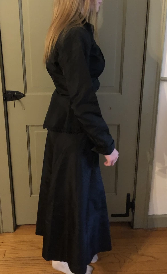 Vestido gótico victoriano negro jonathan logan años 20 vintage pequeño, Halloween Foto 3 de 4