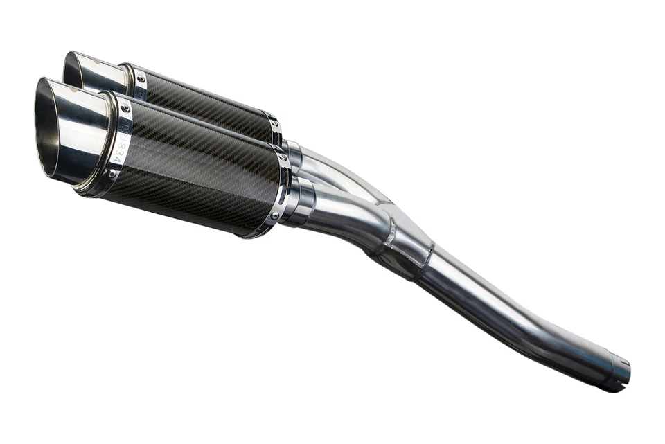 Kit de silenciador de escape de carbono redondo Yamaha FZ6 2004-2010 Delkevic 8" - Imagem 2 de 4