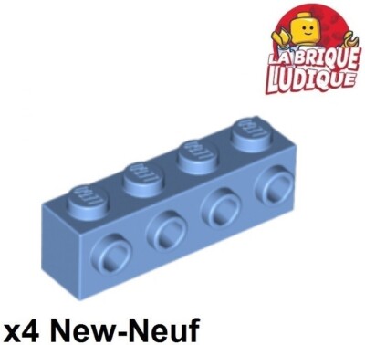 Lego 2x Stein Brick Modified 1x4 4 Studs 1 Seite mittelblau/medium blue 30414