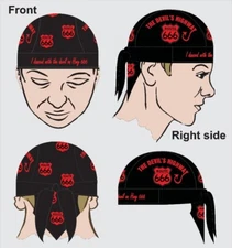 Do Rag ~ Skull Cap  Devils Highway US666 Motorcyclist 