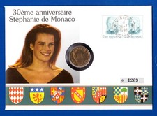 STEPHANIE DE MONACO ** NUMISBRIEF MONACO MIT 20 CENTIMES ** SEHR SELTEN !!!