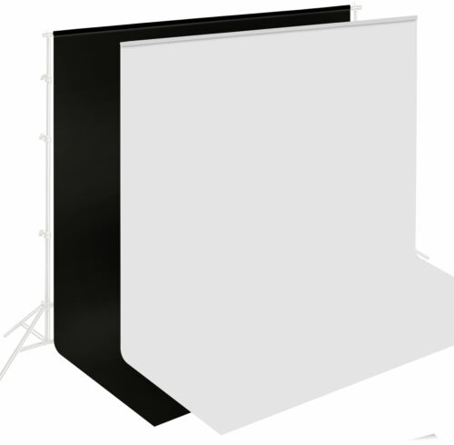 Black White 2 in one Photo Backdrop Cloth Studio Video Photography Background  - Picture 1 of 19