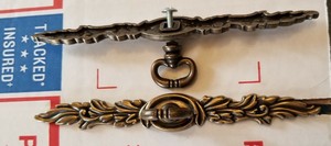 2 Hardware Cabinet Dresser Drawer Pulls Knob Mock Key W Backplate