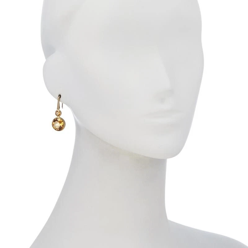 Pendientes colgantes de cuarzo citrino chapado en rodio de plata de ley con rarezas Foto 2 de 4