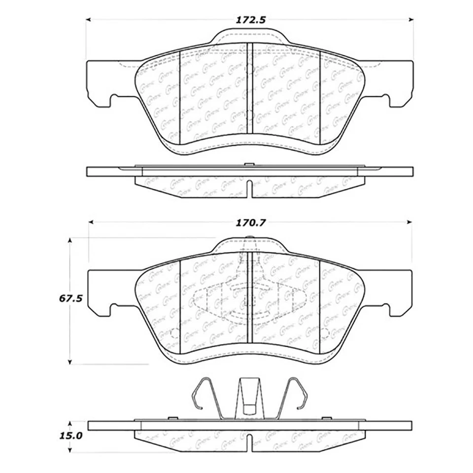 Centric Front + Rear Ceramic Brake Pads 2SET For Mazda Tribute - Imagem 4 de 4