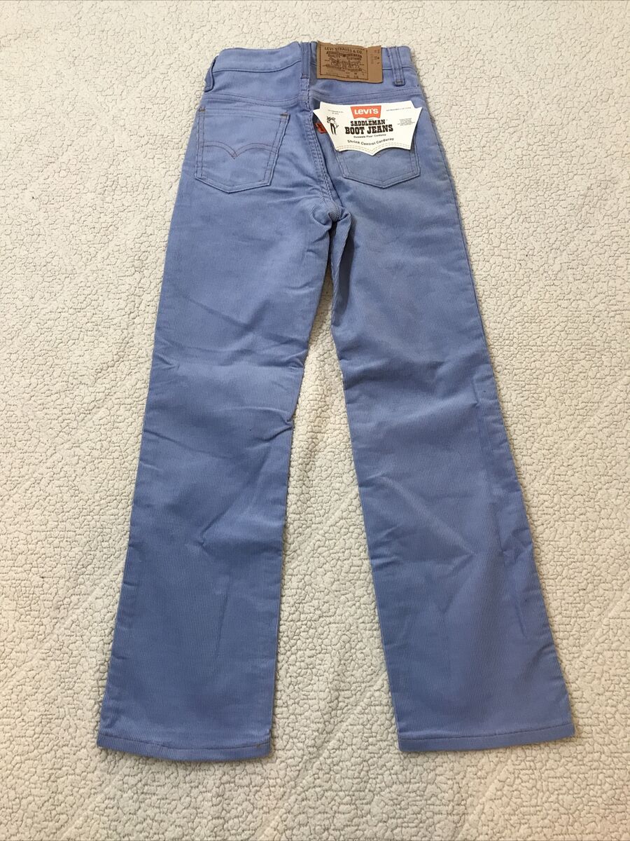 VINTAGE 1973 LEVIS SADDLEMAN BOOT JEANS BLUE CORDUROY 416 VINTAGE 1973 LEVIS SADDLEMAN BOOT JEANS BLUE CORDUROY 416