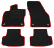 Fußmatten Set für Skoda Karoq ab 2017- Matten Autoteppiche Rand Rot