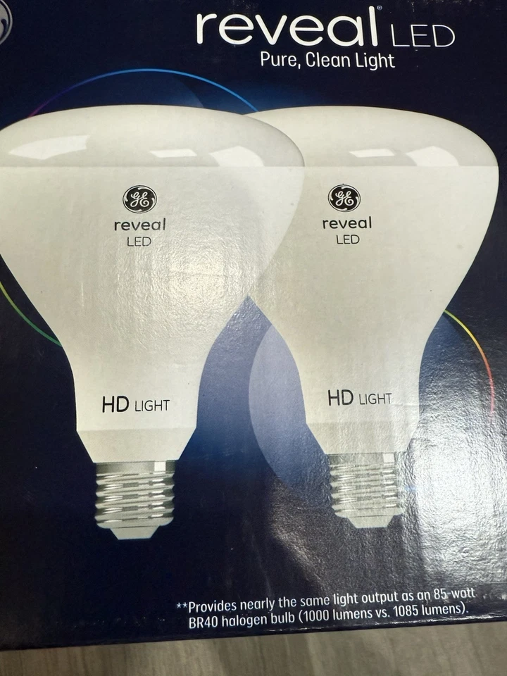 GE Reveal LED BR40 Indoor Floodlight Bulbs 1000 Lumens 13.5W Dimmable 2-Pack - Image 2 of 4