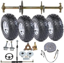 32 Rear Live Axle Go Kart Kit 6 Inch Tires Rims 14570-6 Silver Drift Trike Atv