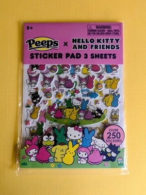 Peeps Hello Kitty and Friends Easter puffy Sticker Pad Over 250 Stickers NEW