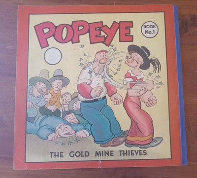 Popeye Book #1 (David McKay 1935) Platinum Age Comic Gold Mine Thieves | VG+ 4.5