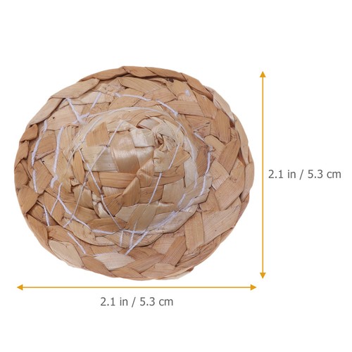 16 pezzi piccoli cappelli di paglia intrecciati oggetti di scena bambola decorativa cappelli di paglia oggetti di scena fotografici - Foto 5 di 10