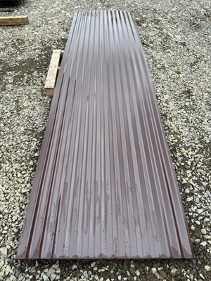 12 FT x 35'' Brown Metal Corrugated Roofing / Siding Panels, 28 Gauge