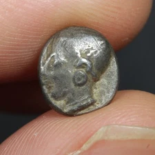 Ancient Greece Ionia 500 BC Silver Diobol Hemidrachm Coin Phocaea Tiny Coin 9mm