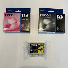 Epson Genuine Original 126 Inkjet Ink Cartridges Black/Magenta/Yellow T126