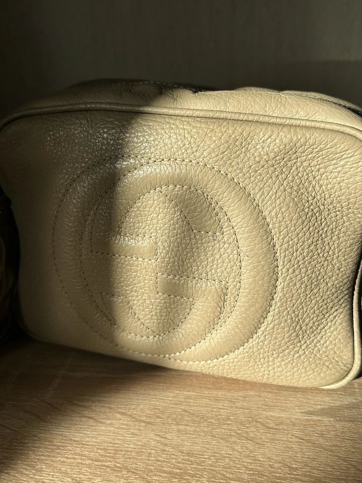 Gucci Soho Disco Camera Crossbody Bag Tan Beige Leather - Image 2 of 4