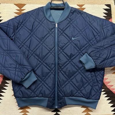 Vintage 90s Nike Reversible Quilted Puffer Jacket Sz XL - Blue