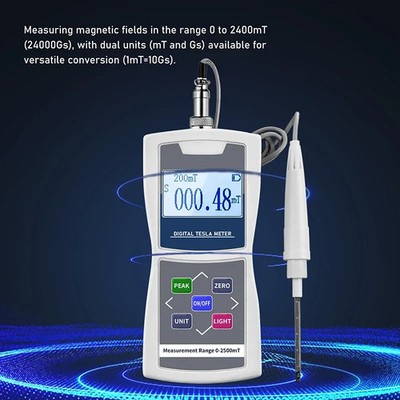 Handheld Digital Gaussmeter Tesla Meter 0-2400mT Surface Magnetic Field Testing