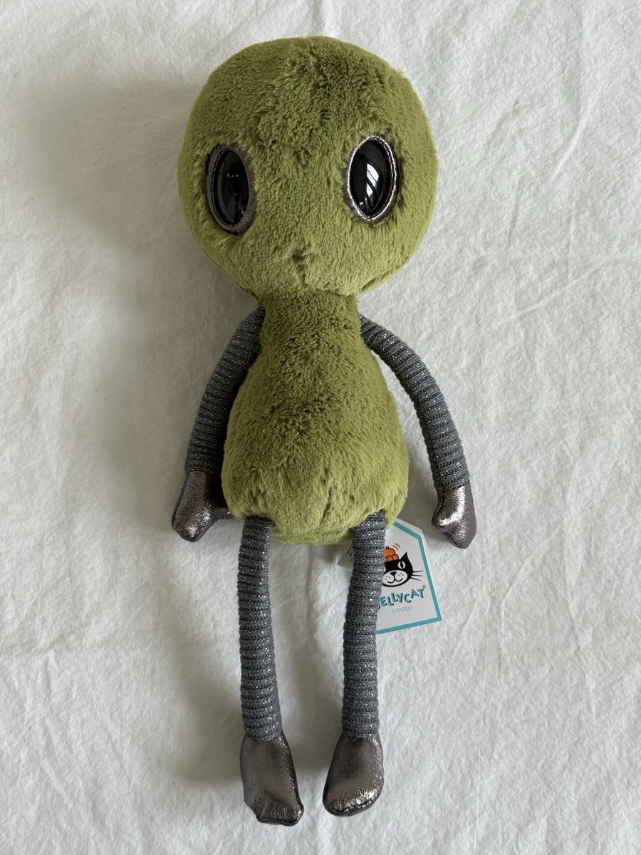 Jellycat Zalien the Alien Plush ALF3A Retired Moss Green Silver