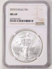 2010 $1 1oz Silver American Eagle MS69 NGC 6257526-023