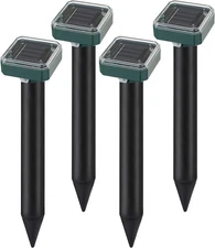 Mole Repellent Solar Powered Outdoor,Ultrasonic Vole Gopher Repellent for Law...