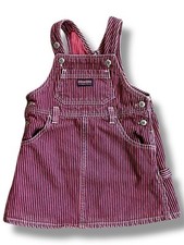 VINTAGE 90  s Y2K OSHKOSH girl 2T purple and pink striped vestback Jumper Overall