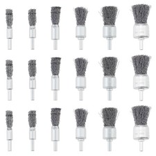 18 Pack Wire Brush Drill Attachments 6 Sizes Wheel 0.012 Inch Crimped 1/4 Hex