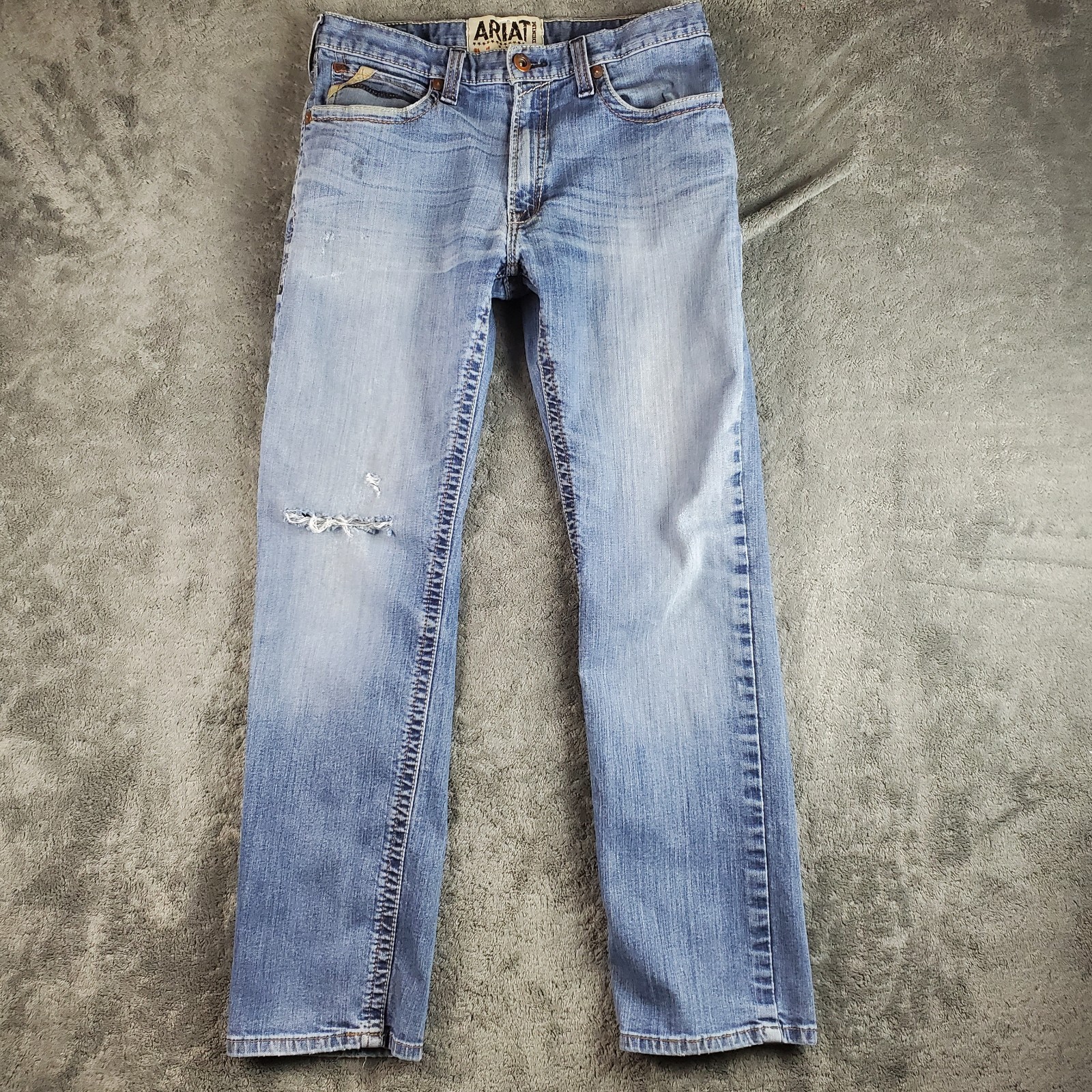 S 34x34 Blue M4 Straight Leg Low Rise Denim Workwear Distres
