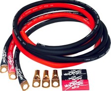 Sky High Oversized 4 Gauge AWG Big 3 Upgrade RED/Black Electrical Red, Black