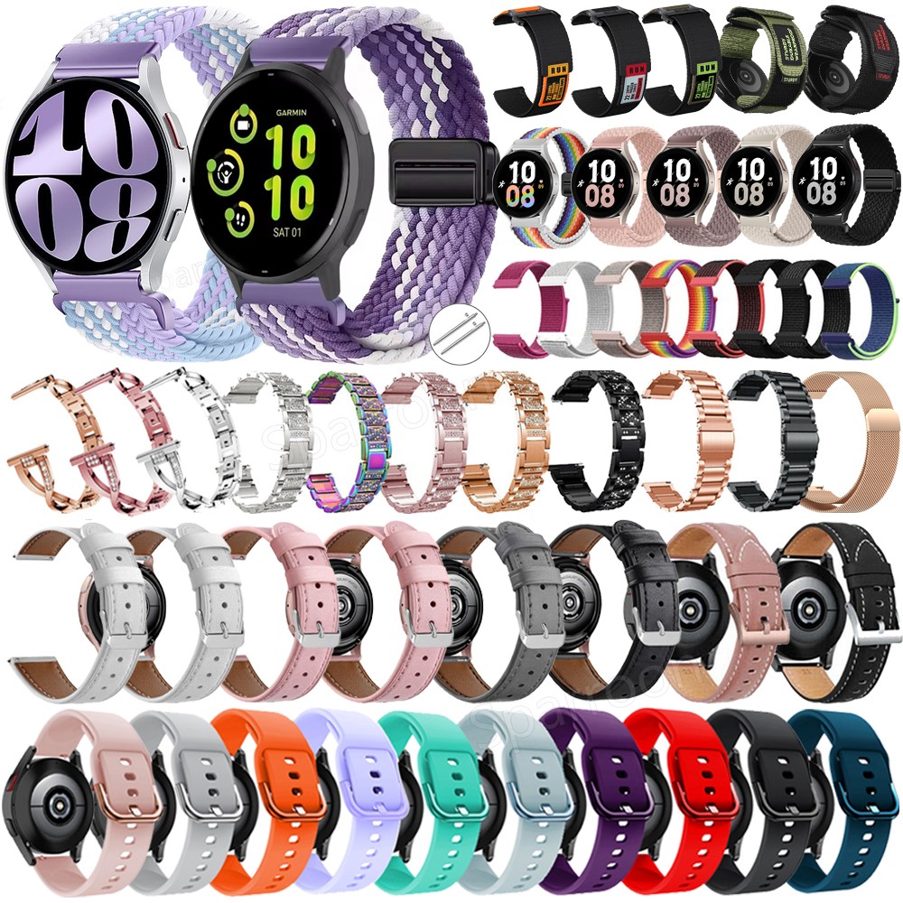 For Garmin Vivoactive 6 5 3 Band Silicone Nylon Leather Metal Watch Band Strap