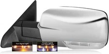 Driver Side Mirror for 2009-2018 Dodge Ram 1500 Left Side, Chrome Silver 