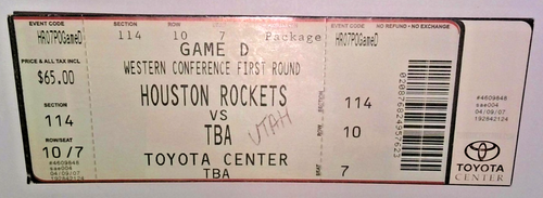 2007 Houston Rockets vs Utah Jazz Playoff Ticket Stub Spiel 7 Yao McGrady Ära - Bild 1 von 2