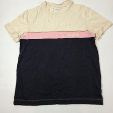 lacoste men's tshirt colorblock black pink regular fit medium