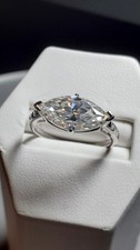 CERTIFIED 3.00 CT MOISSANITE SOLITAIRE 925 STERLING SILVER ENGAGEMENT RING SZ 7