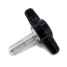 Thumb Screw Stainless Steel Black Tee Wing Plastic Knob 1/4"20x3/4" 10 PCS