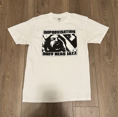Obey Head Jazz Improvisation Graphic T Shirt White Size M Streetwear Excellent