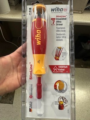 NEW 7 PC SLIMLINE INSULATED ULTRA DRIVER SLOTTED/PHILLIPS/SQUARE WIHA 28394